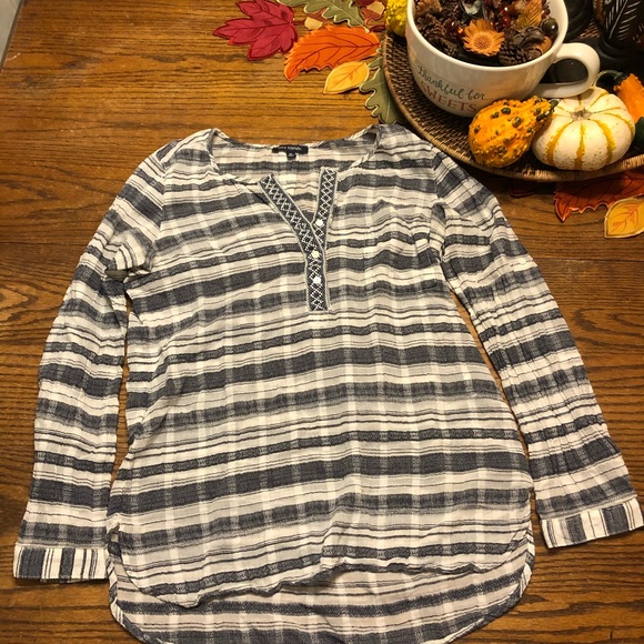 Max edition Half button striped cotton shirt - Picture 3 of 5